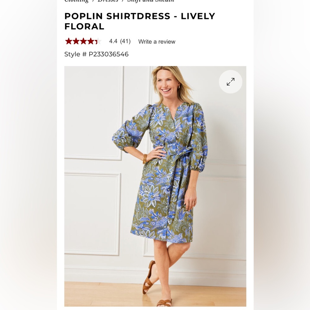 Talbots Floral Poplin Shirtdress worn a few times. Very good shape